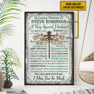 In Loving Memory Of Husband Horizontal Poster