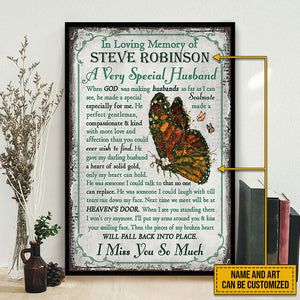 In Loving Memory Of Husband Horizontal Poster