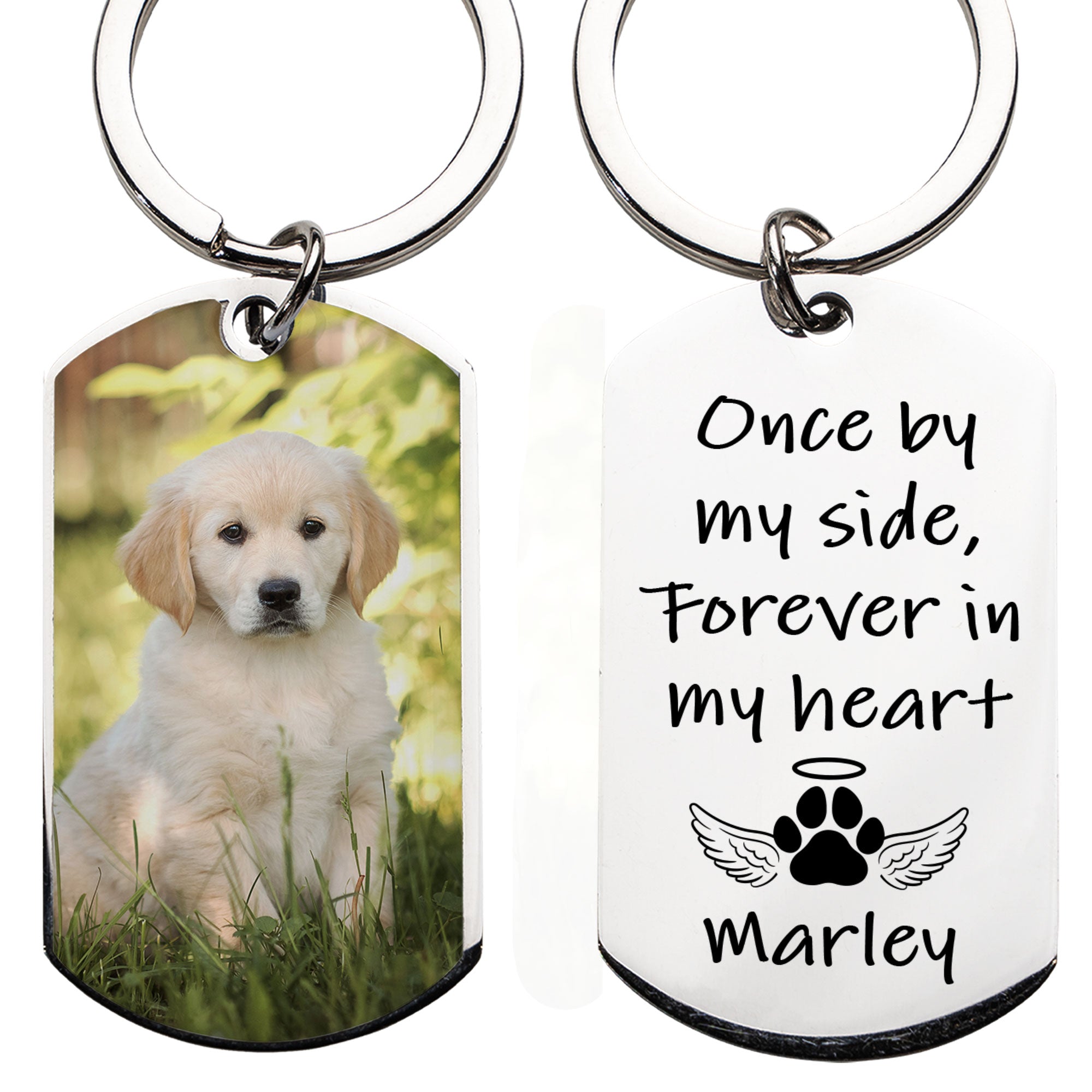 Once By My Side Forever In My Heart - Personalized Pet Stainless Steel Keychain