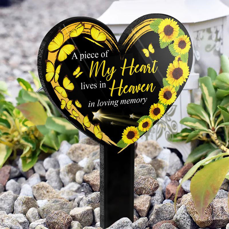 Sunflower Piece Of My Heart In Heaven Acrylic Plaque Stake