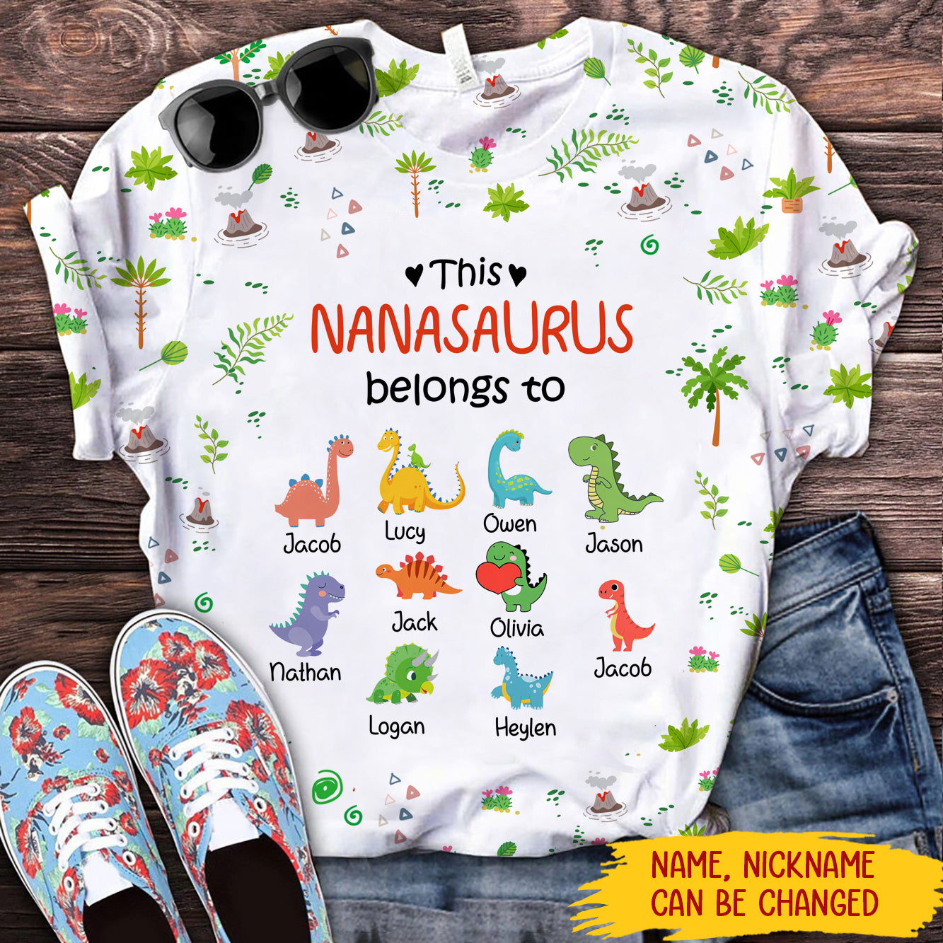 Personalized This Nanasaurus Belongs To Grandmasaurus Nana T-shirt