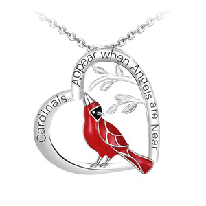 Cardinal Heart Memorial Necklace