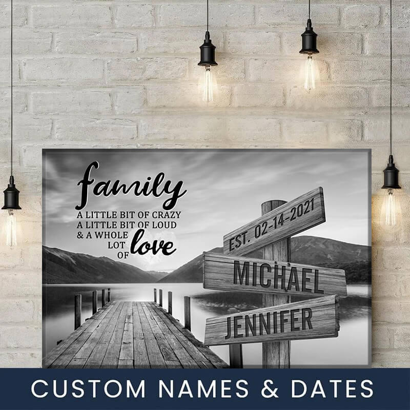 River Pier a Little Whole Lot of love - Multi Names Premium Personalized Poster