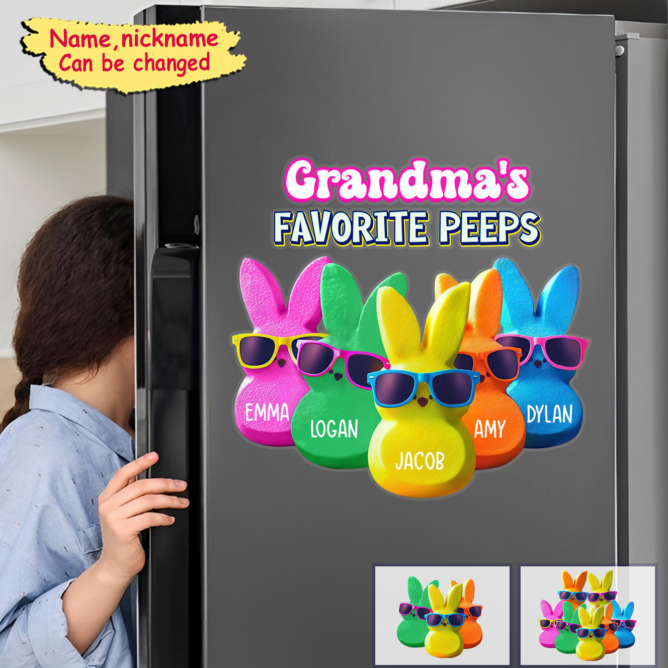 Grandma's Favorite Kids Rainbow Color Personalized Decal