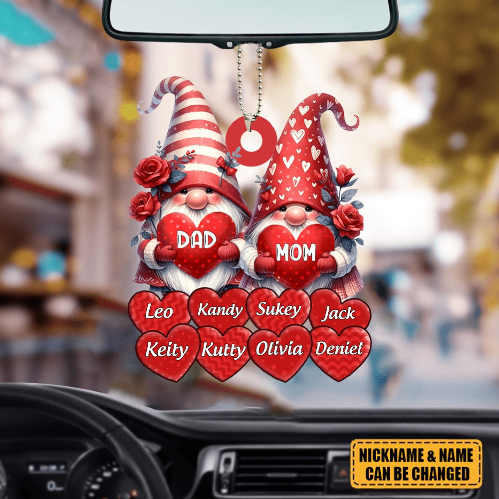 Valentine Red Couple Dwarf Nana Papa Mom Dad Sweet Heart Kids Personalized Ornament