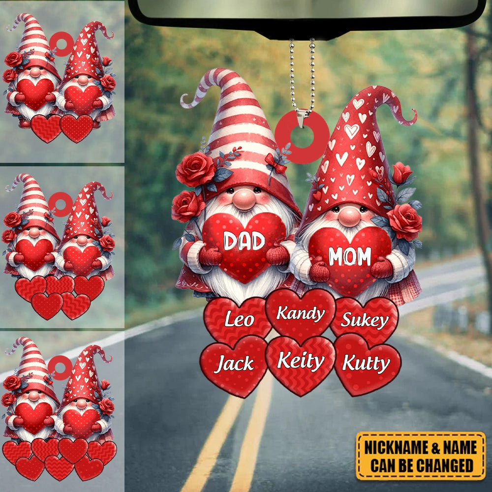 Valentine Red Couple Dwarf Nana Papa Mom Dad Sweet Heart Kids Personalized Ornament