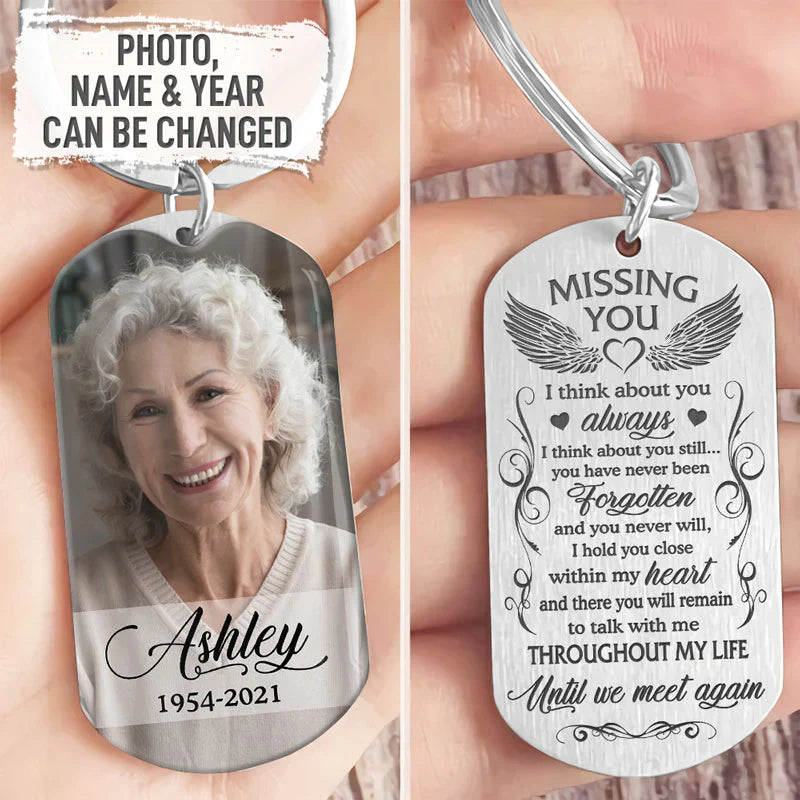 Until We Meet Again, Personalized Keychain, Memorial Gifts, Custom Photo
