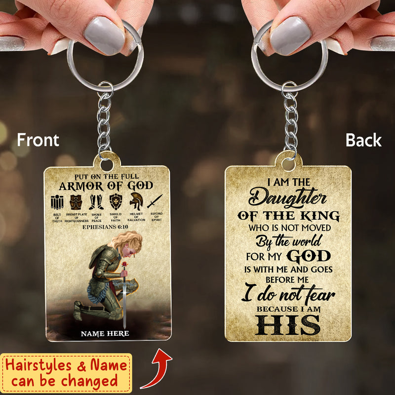 Woman Warrior of God Put On The Full Armor Of God Ephesians 6:10 Personalized Keychain