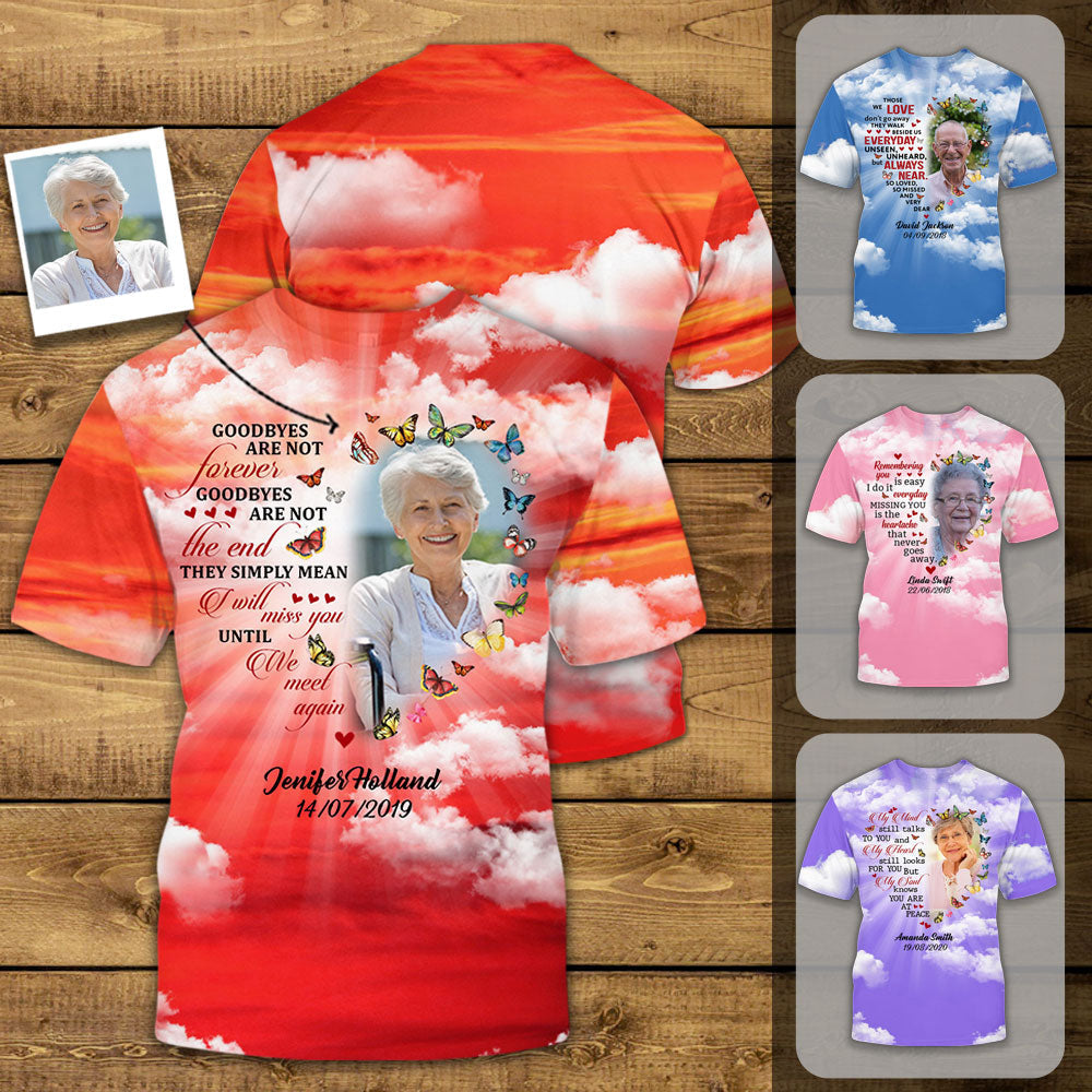 Butterfly Personalized Photo All Over Print Apparel - Memorial Gift For Family Members