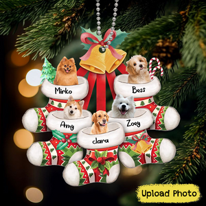 Custom Stocking Photo - Personalized Wooden Ornament, Gift For Christmas