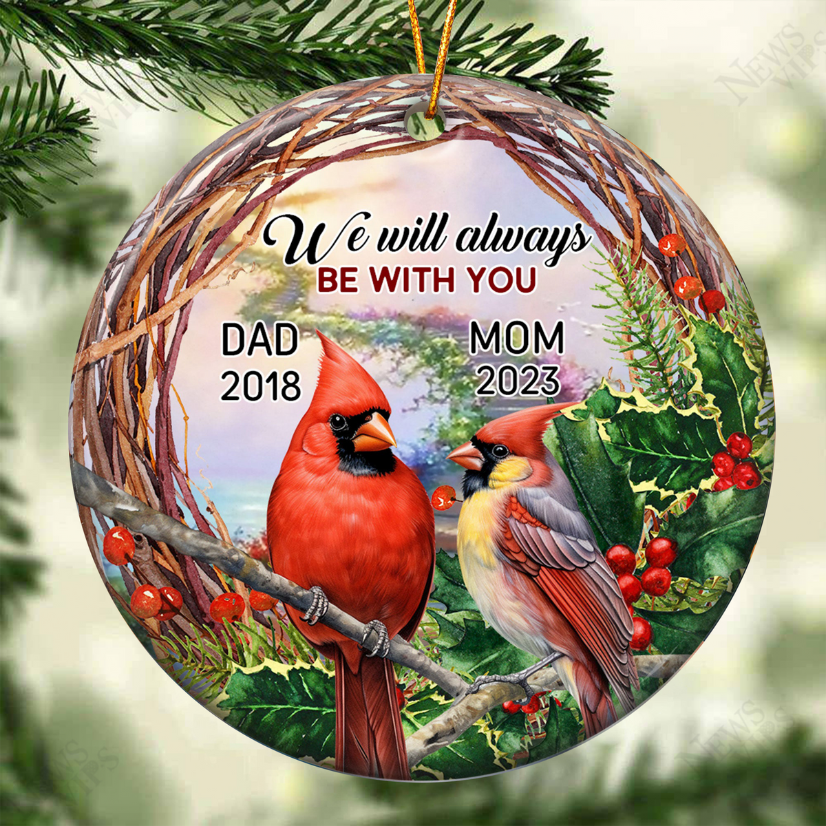 We Will Always Be With You - Personalized Ceramic Ornament