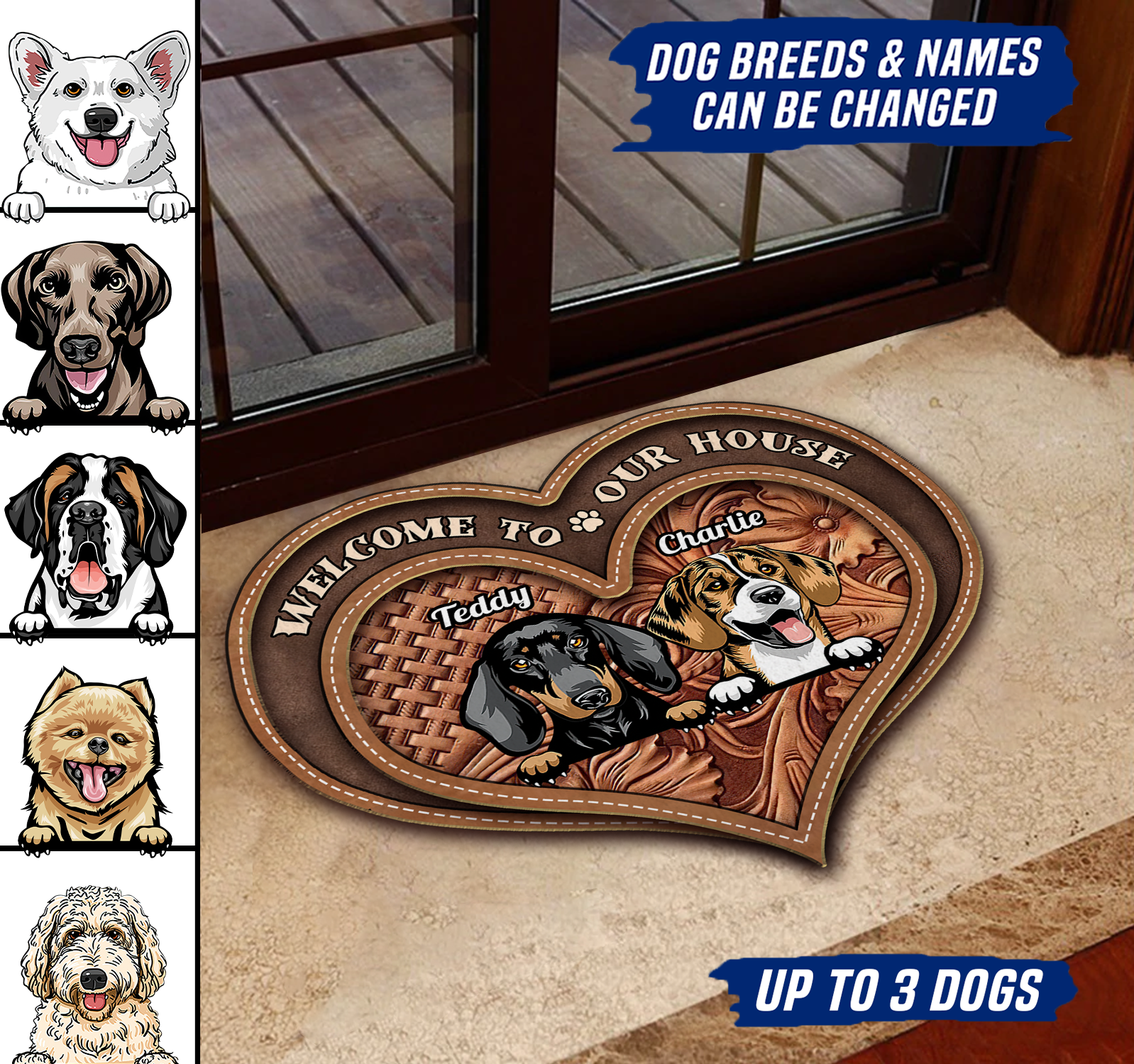 Dog Personalized Custom Shaped Doormat