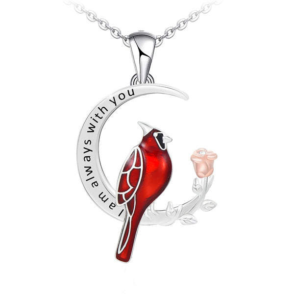 Cardinal Moon Pendant Necklace