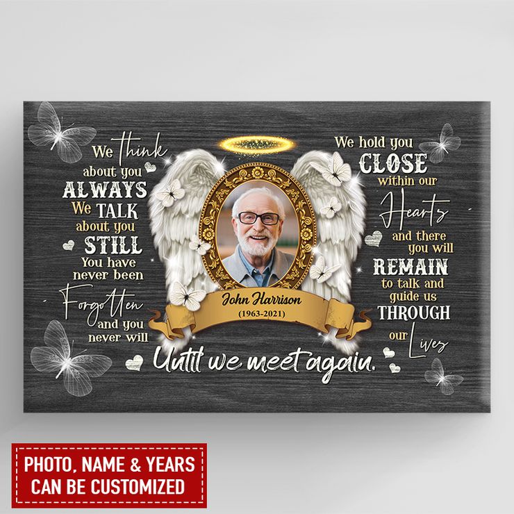 Personalized Memorial Gift For Loss Of Loved One, As I Sit In Heaven Butterfly Horizontal Poster