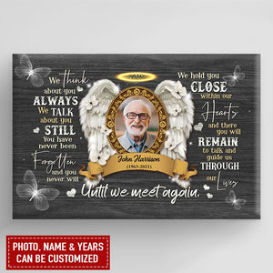 Personalized Memorial Gift For Loss Of Loved One, As I Sit In Heaven Butterfly Horizontal Poster