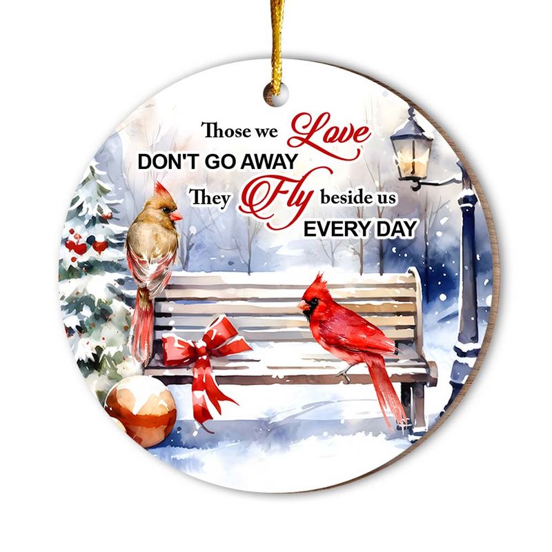 Memorial Gift Cardinal They Fly Beside Us Everyday Circle Ornament