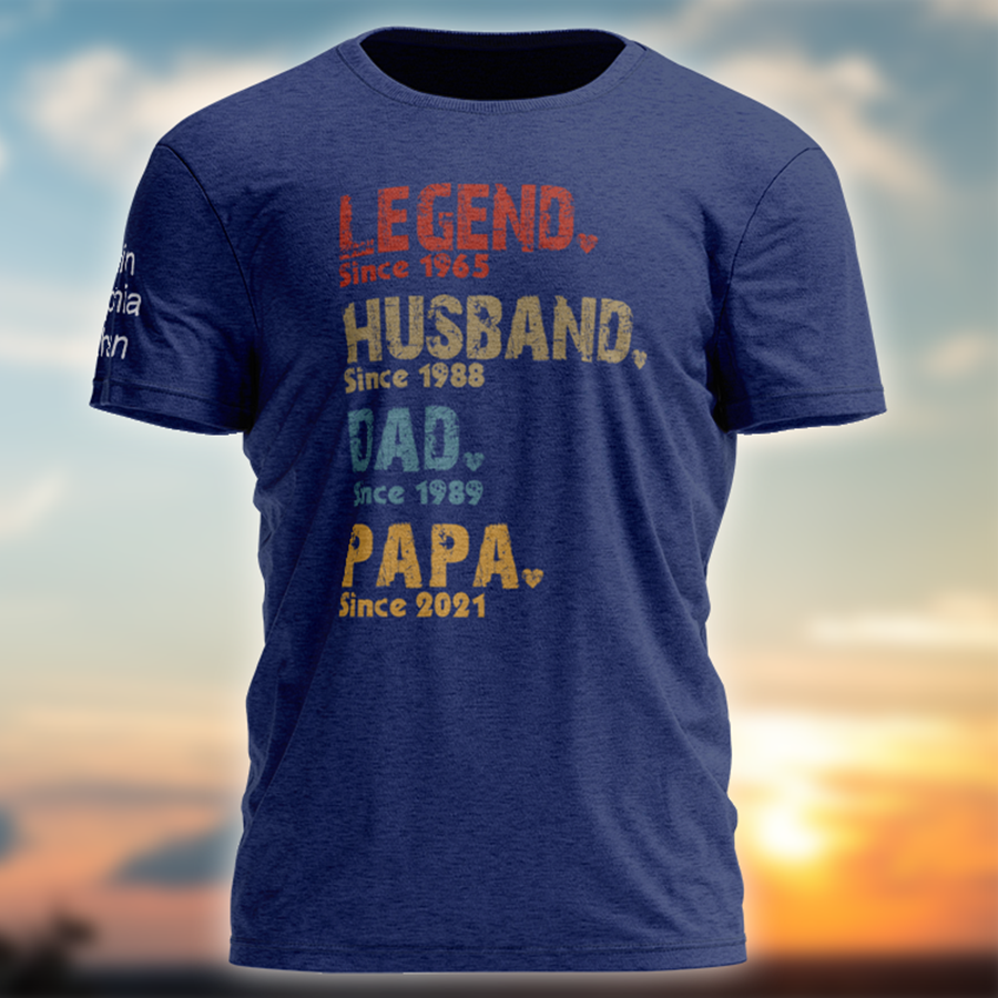 Personalized Legend husband dad papa since T-shirt