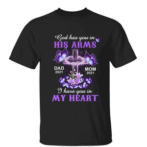 Purple Butterflies Cross Memorial Personalized Shirt