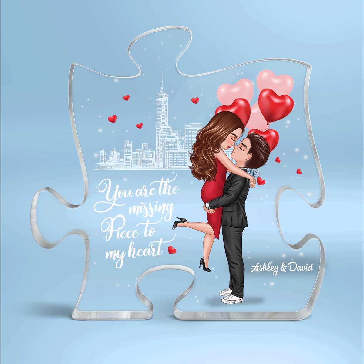 The Missing Piece To My Heart Personalized Puzzle Acrylic Plaque