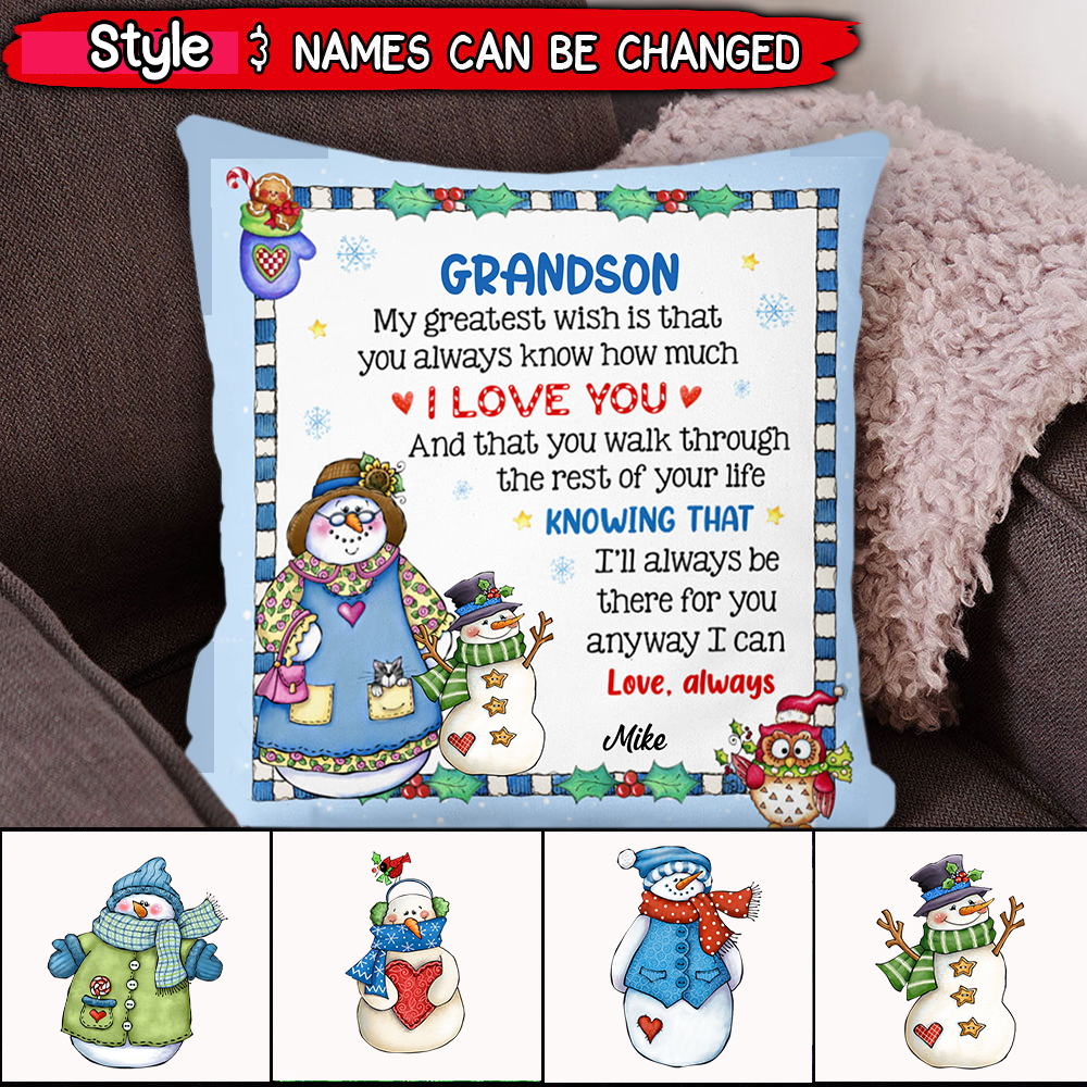 Christmas Gift For Grandson My Greatest Wish Pillow